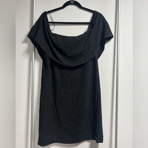Charles Henry Black Off Shoulder Dress